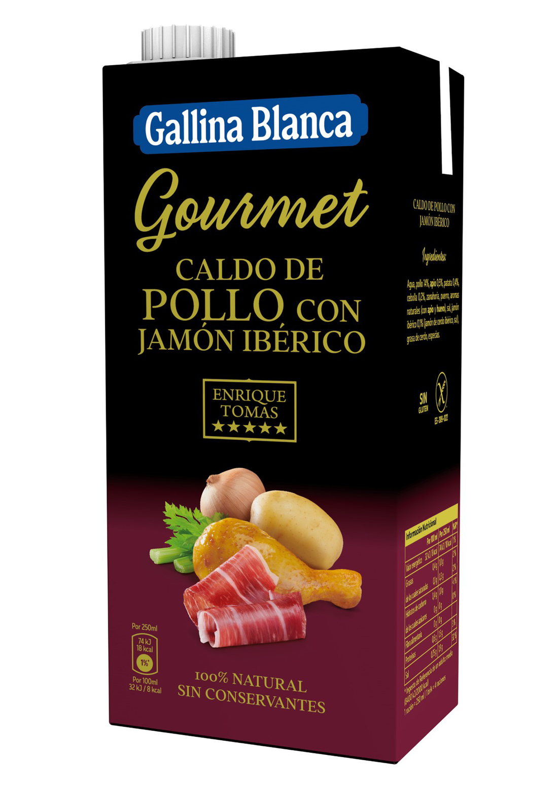 Caldo Gourmet de Pollo con Jamón Ibérico Enrique Tomás 100% Natural