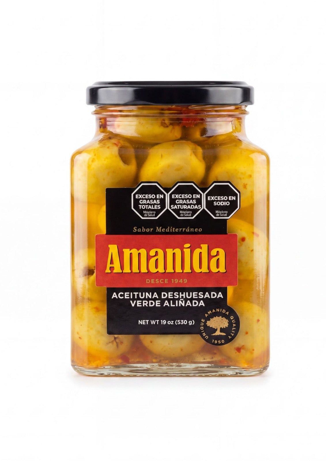 Aceituna Deshuesada Verde Aliñada 580 gr