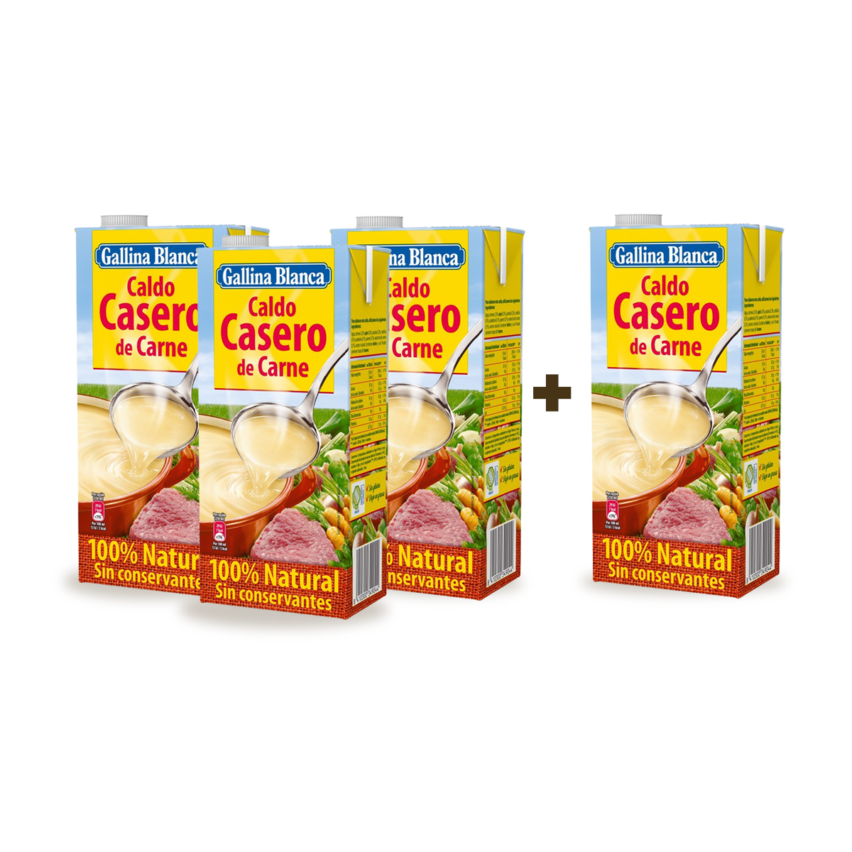 3 +1 Caldo Casero de Carne